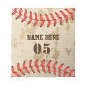 Aangepaste Baseball Name Number Retro Notitieblok (Voorkant)