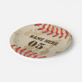 Aangepaste  Baseball Name Number Retro Papieren Bordje (Gekanteld)