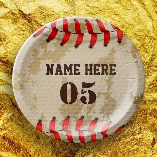 Aangepaste Baseball Name Number Retro Papieren Bordje