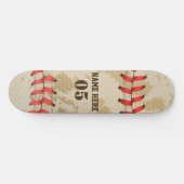 Aangepaste  Baseball Name Number Retro Persoonlijk Skateboard (Horizontaal)