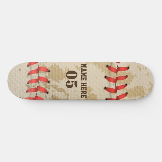 Aangepaste Baseball Name Number Retro Persoonlijk Skateboard (Horizontaal)