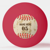 Aangepaste  Baseball Name Number Retro Pingpongbal (Voorkant)