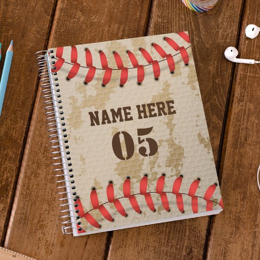 Aangepaste Baseball Name Number Retro Planner