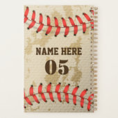 Aangepaste Baseball Name Number Retro Planner (Achterkant)