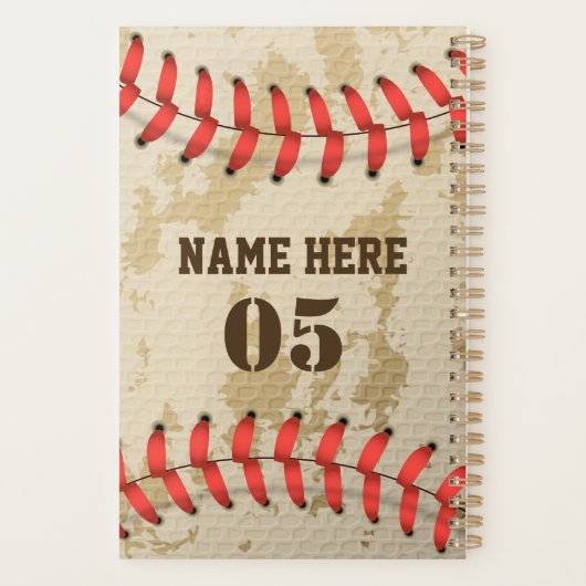 Aangepaste Baseball Name Number Retro Planner (Achterkant)