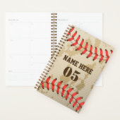 Aangepaste Baseball Name Number Retro Planner (Display)