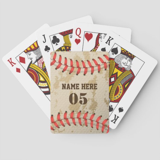 Aangepaste  Baseball Name Number Retro Pokerkaarten (Achterkant)