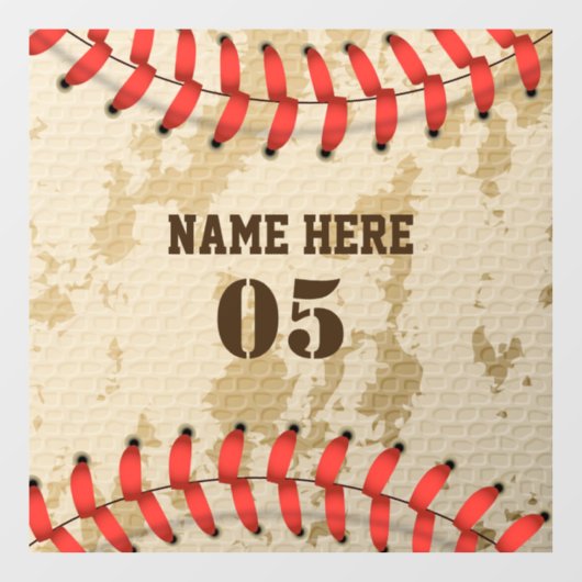 Aangepaste  Baseball Name Number Retro Raamsticker (Vel)