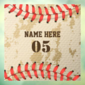 Aangepaste  Baseball Name Number Retro Raamsticker (Vel 3)