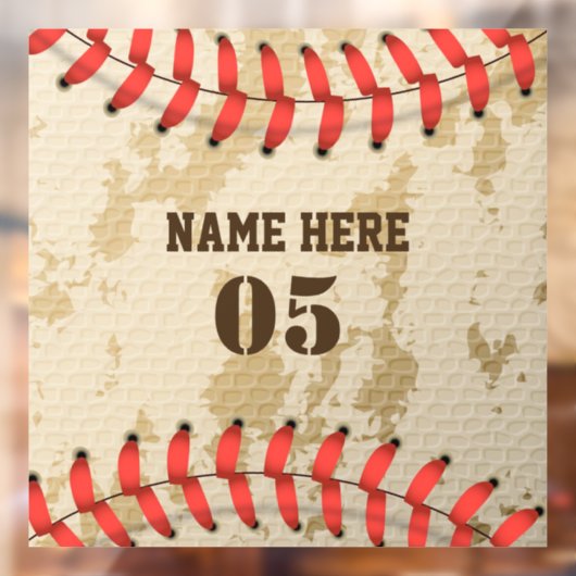 Aangepaste  Baseball Name Number Retro Raamsticker (Vel 2)