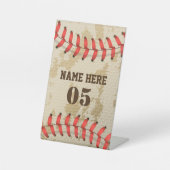 Aangepaste  Baseball Name Number Retro Reclamebord Met Voetstuk (Voorkant)