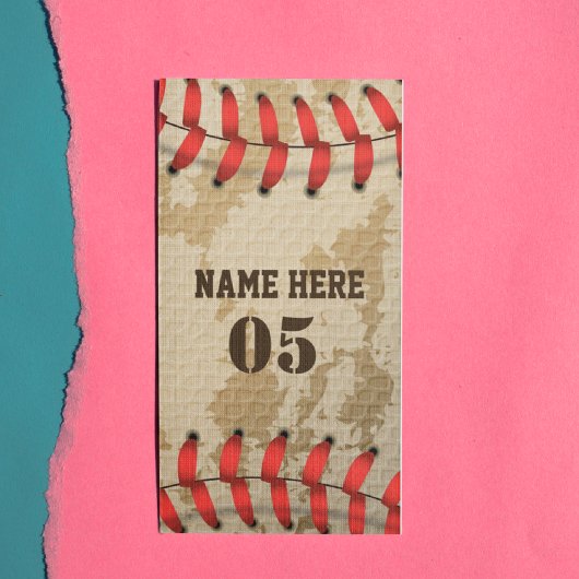 Aangepaste  Baseball Name Number Retro Reclamekaart