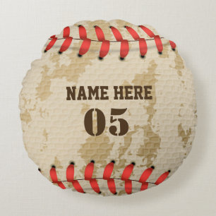 Aangepaste  Baseball Name Number Retro Rond Kussen