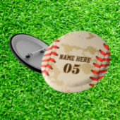 Aangepaste Baseball Name Number Retro Ronde Button 3,2 Cm