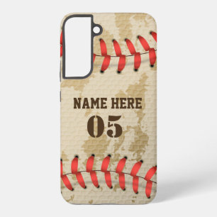 Aangepaste Baseball Name Number Retro Samsung Galaxy Hoesje