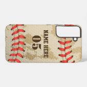 Aangepaste  Baseball Name Number Retro Samsung Galaxy Hoesje (Achterkant horizontaal)