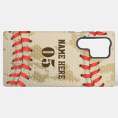 Aangepaste  Baseball Name Number Retro Samsung Galaxy Hoesje (Achterkant horizontaal)