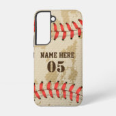 Aangepaste  Baseball Name Number Retro Samsung Galaxy Hoesje (Achterkant)