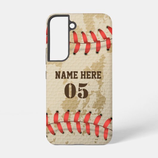 Aangepaste  Baseball Name Number Retro Samsung Galaxy Hoesje (Achterkant)