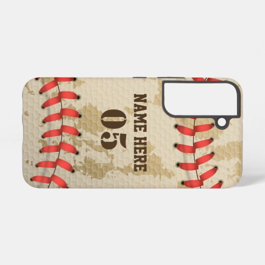 Aangepaste  Baseball Name Number Retro Samsung Galaxy Hoesje (Achterkant horizontaal)