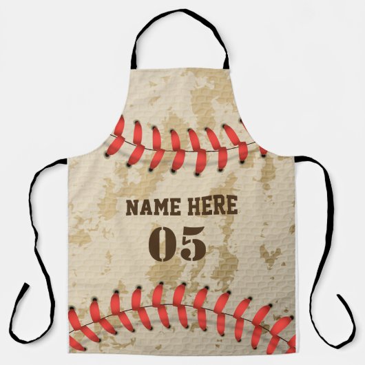 Aangepaste  Baseball Name Number Retro Schort (Voorkant)