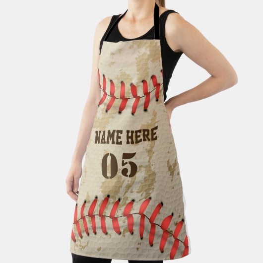 Aangepaste  Baseball Name Number Retro Schort (Insitu)