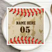 Aangepaste  Baseball Name Number Retro Servet