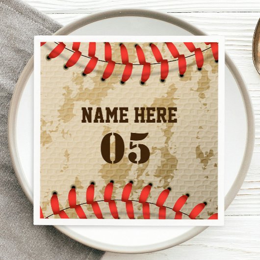 Aangepaste Baseball Name Number Retro Servet
