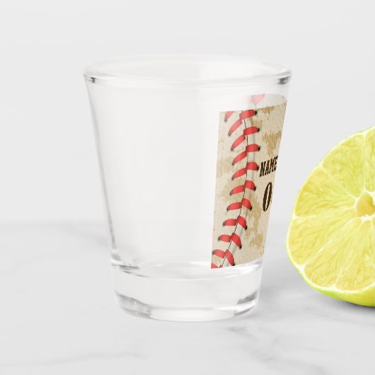 Aangepaste  Baseball Name Number Retro Shot Glas (Links)