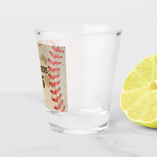 Aangepaste Baseball Name Number Retro Shot Glas (Rechts)