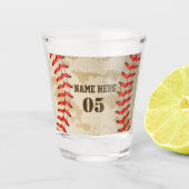 Aangepaste  Baseball Name Number Retro Shot Glas (Voorkant)