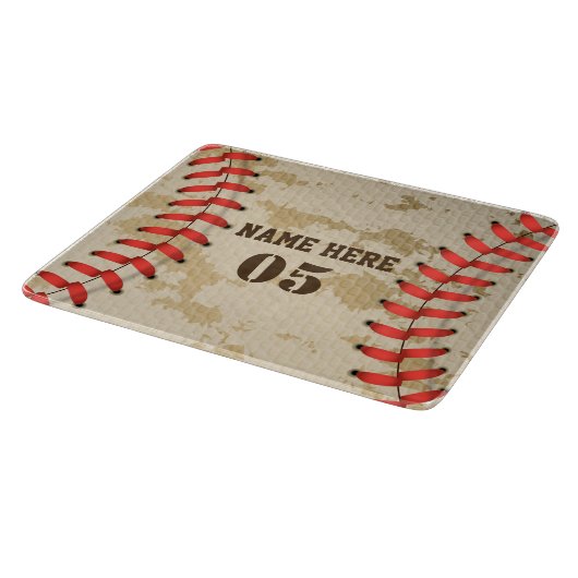 Aangepaste Baseball Name Number Retro Snijplank (Hoek)