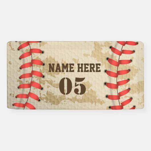 Aangepaste  Baseball Name Number Retro Spandoek (Horizontaal)