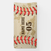 Aangepaste  Baseball Name Number Retro Spandoek (Verticaal)