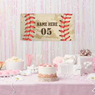 Aangepaste  Baseball Name Number Retro Spandoek