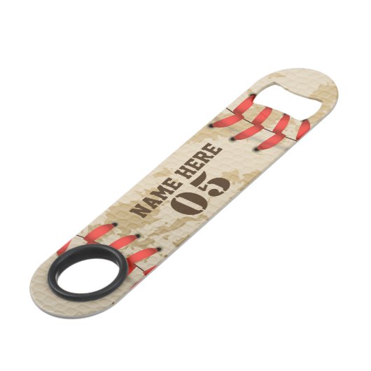 Aangepaste  Baseball Name Number Retro Speed Flessenopener (Voorkant Gekanteld)