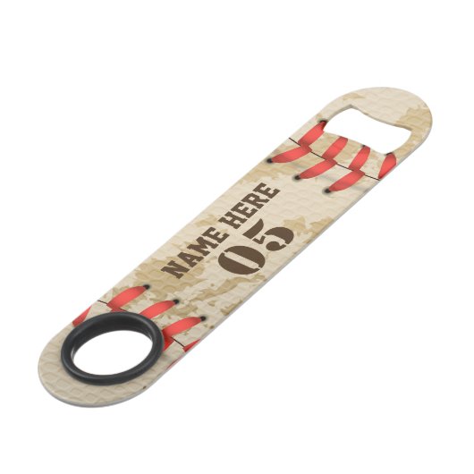 Aangepaste  Baseball Name Number Retro Speed Flessenopener (Achterkant Gekanteld)