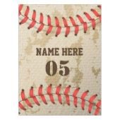 Aangepaste  Baseball Name Number Retro Tafelkleed (Voorkant)