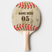 Aangepaste  Baseball Name Number Retro Tafeltennisbatje (Voorkant)