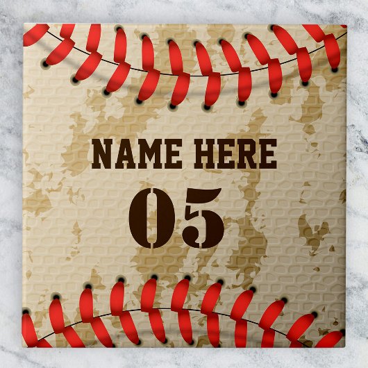 Aangepaste Baseball Name Number Retro Tegeltje