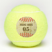 Aangepaste Baseball Name Number Retro Tennisballen (Voorkant)