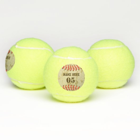 Aangepaste  Baseball Name Number Retro Tennisballen (Multi)