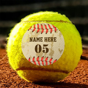 Aangepaste  Baseball Name Number Retro Tennisballen