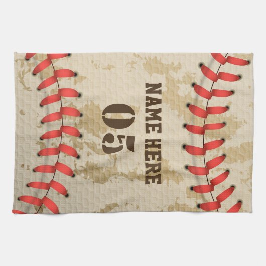 Aangepaste  Baseball Name Number Retro Theedoek (Horizontaal)