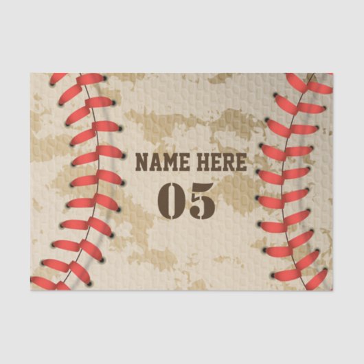 Aangepaste Baseball Name Number Retro Tissuepapier (Voorkant)