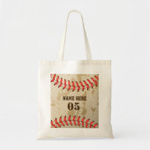 Aangepaste  Baseball Name Number Retro Tote Bag (Voorkant)
