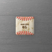 Aangepaste Baseball Name Number Retro Vierkante Button 5,1 Cm