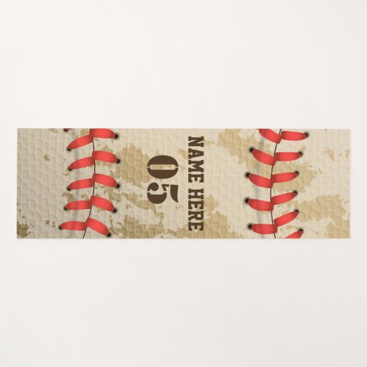 Aangepaste Baseball Name Number Retro Yogamat (Voorkant (horizontaal))