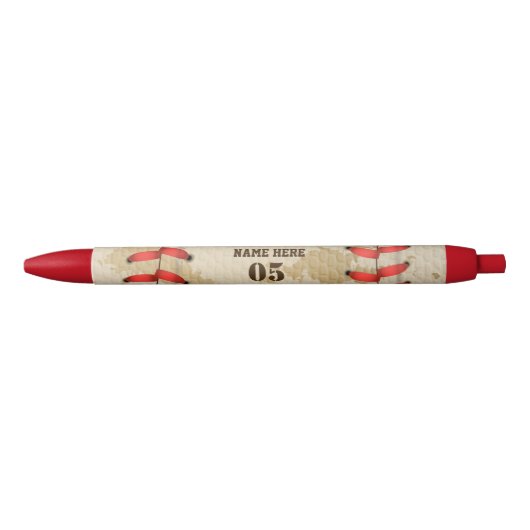 Aangepaste Baseball Name Number Retro Zwarte Inkt Pen (Voorkant)