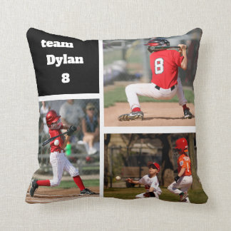 Aangepaste Baseball Photo Collage Pillow met Gezeg Kussen